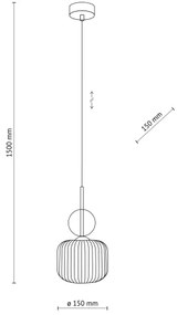 Pendul SOPHIA pe cablu 1xE14/10W/230V negru/bej fumuriu