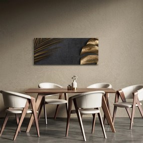 Tablou cu frunze aurii (120x50 cm)