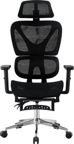 RESIGILAT- RIGACHAIR Scaun ergonomic, cotiere 2D, tetiera 2D, recliner 155°, suport picioare, Full Mesh, Negru