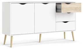 Comodă albă 147x82x39 cm Oslo – Tvilum