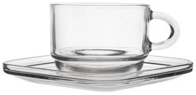 Orion Set de căni din sticlă cu farfuriuțe Cozy 6buc., 0,27 ml, 270 ml