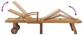 Sezlong, lemn masiv de tec 1, Fara masa