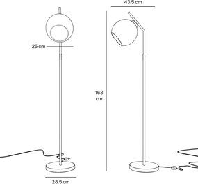 Lampa de podea din alama stil modern Art Deco Spheres