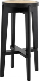 Scaun de bar din lemn finisaj negru design modern Dareau, H-76,5cm 114381 HZ