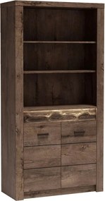 Vitrina INFINITY I-05, frasin inchis, PAL melaminat, 96x42x192 cm