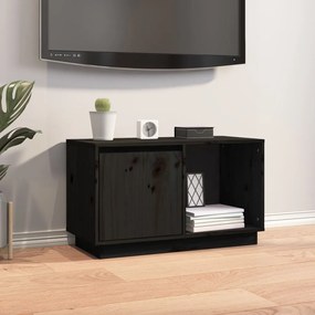 814338 vidaXL Comodă TV, negru, 74x35x44 cm, lemn masiv de pin