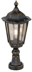Stalp iluminat exterior stil clasic IP43 H45 Puchberg AL 11K/82503 schwarz-gold/rauch OR