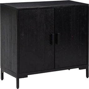 vidaXL Servantă, negru, 75x35x70 cm, lemn masiv de pin reciclat