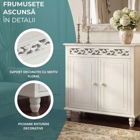 Comodă JERSEY, 76x65x35cm, alb Casaria