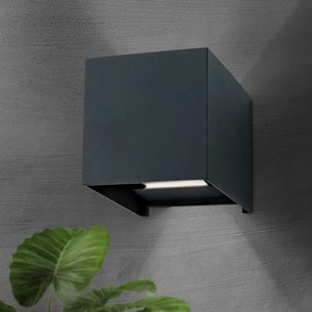 Aplica LED de exterior design modern ambiental IP54 Cube anthrazit