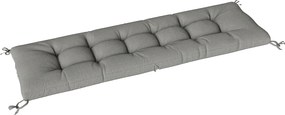 Outsunny Pernă pentru bancă exterioară cu curele de fixare Protecție UV50+ Revenire lentă Interior Exterior 198x65x13 cm Gri | Aosom Romania