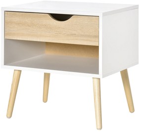 HOMCOM Comodă de noapte cu design scandinav elegant și practică, ideală pentru orice interior | Aosom Romania