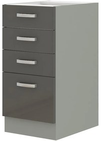 Dulap inferior de bucătărie Gonir 40 D 4S BB (gri + gri). 1032706