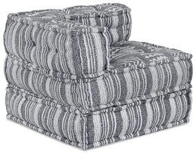 vidaXL Canapea Pouffe Modulară pentru 4 Persoane, care se transformă într-un pat, din material gri deschis.