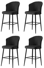 Set de scaune de bar Rubi Black, 4 buc., 4 buc