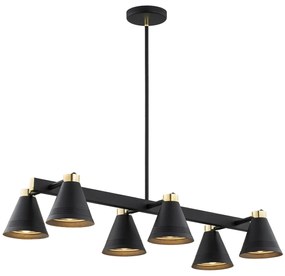 Lustra cu 6 brate design modern AVALONE negru