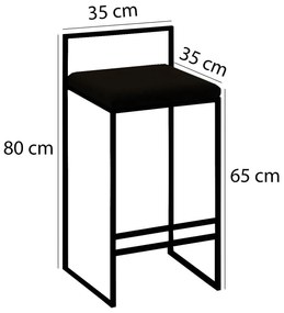 Scaun tip bar Nathaniel (Negru). 1089656