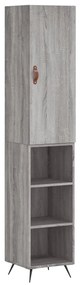 3198959 vidaXL Dulap înalt, gri sonoma, 34,5x34x180 cm, lemn prelucrat