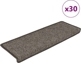 vidaXL Covoraș scări autoadeziv 30 buc. gri&bej 65x21x4cm aspect sisal