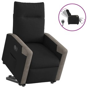 vidaXL Fotoliu electric rabatabil cu ridicare, negru, textil