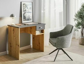 Birou de scris in decor stejar artisan cu blat antracit B-011