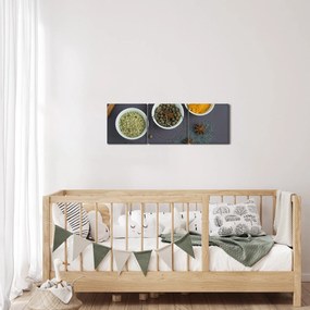 Tablou - condimente (cu ceas) (90x30 cm)