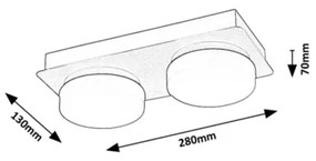 Plafonieră LED pentru baie ATTICHUS 2xLED/5,5W/230V IP44 Rabalux 75002