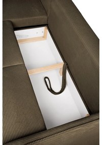 Colțar verde extensibil cu tapițerie din catifea reiată (cu colț pe partea stângă ) Tori – Bonami Selection