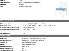 Scaun pentru interior si exterior Paladium, alb 112847 HZ