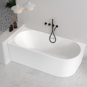 Cada freestanding Rune Birka acril alb lucios 170x80 cm montaj stanga lipita de perete, BTW