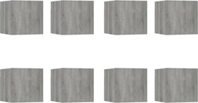 vidaXL Dulapuri TV suspendate, 8 buc., sonoma gri, 30,5x30x30 cm