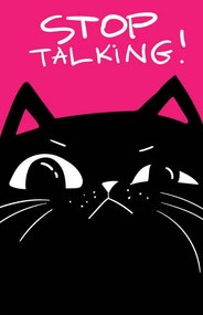 Ilustrație Sad cat face. stop talking lettering., Marianna Pashchuk