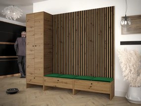 Mobilier hol Esmaldos VI (Stejar artisan + Negru + Verde) . 1104727