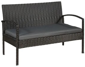 Juskys Set rattan Trinidad - negru
