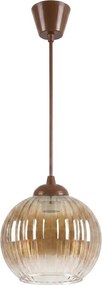 Brilagi - Lampă LED suspendată pe cablu R GLASS 1xE27/60W/230V Ø 18 cm maro/maro fumuriu
