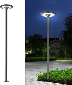 Brilagi - Tijă metalică pentru stâlp de iluminat exterior, 3 m, diametru 58 mm, gri