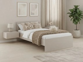 Pat ELISA 90 x 200 cm, bej casmir Saltele: Cu saltele Coco Maxi 20 cm, Somiera pat: Cu lamele drepte