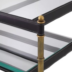 Masuta de cafea design LUX Princess, alama vintage/ negru