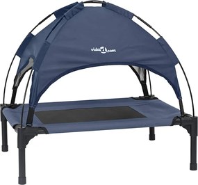 vidaXL Pat pentru câini Manual Albastru marin 76 x 62 x 70,5 cm Oțel