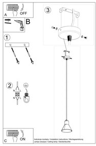 Lustră pe cablu TALEJA 1xE27/60W/230V neagră Sollux SL.0985