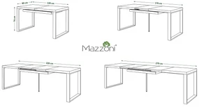 Mazzoni AVARI Negru Mat - MASĂ LOFT PENTRU LIVING/SUFRAGERIE EXTENSIBILĂ până LA 270 sau 290 cm!
