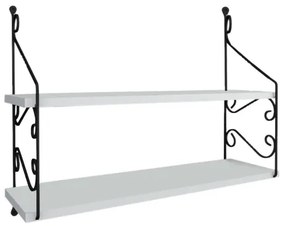 Etajeră de perete SERAMONI 51x72 cm albă/neagră