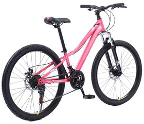 Bicicleta Caraiman, roti 24 sau 26 inch, cadru otel, frane pe disc, roz, BC28