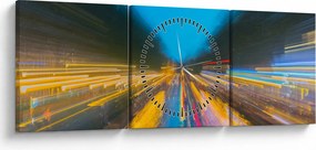 Tablou - Pictură abstractă (cu ceas) (90x30 cm)