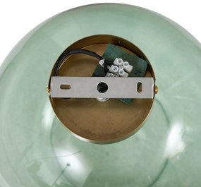 Plafonieră Art Deco alamă cu sticlă verde - Sandra