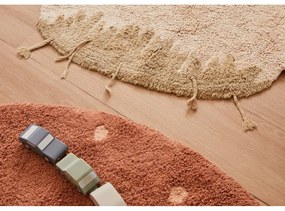 Covor pentru copii cărămiziu/crem lavabil/țesut manual din bumbac 120x120 cm Boletus – Lorena Canals