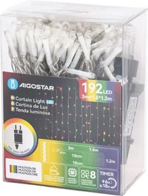 Aigostar - Ghirlandă LED de exterior pentru Crăciun 192xLED/8 funcții 4,5x1,2m IP44 multicolor