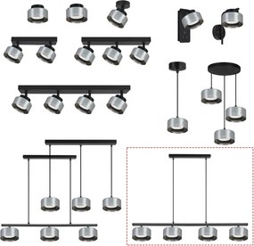 Brilagi - Lustra LED RGB reglabilă  AURA LUX 4xGX53/14W/230V Wi-Fi Tuya neagră/fumurie