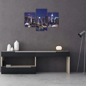 Tablou - Zgârie-nori din New York iluminate (90x60 cm)