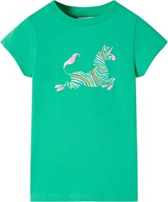 vidaXL Tricou pentru copii, verde, 128
